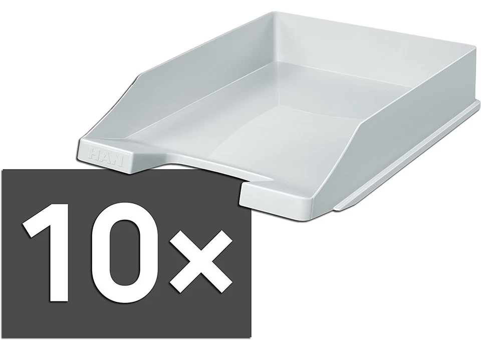 HAN Briefablage KLASSIK 1027-X-11 in lichtgrau f. Homeoffice 10 Stück - OVP