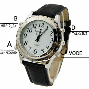 ENGLISH Talking Watch Visually Impaired Blind Elderly w 10 FREE BATTERIES 