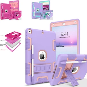 For iPad 9th/8th/7th Generation 10.2" Kickstand Case Shockproof Rugged Soft Cove - Picture 1 of 21