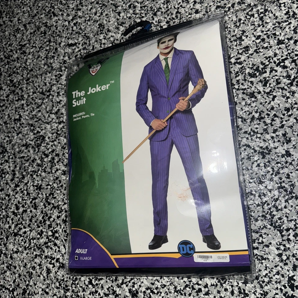 The Joker Suit Halloween Costume  Adult XL Dc Warner Brothers (6) - Image 1 of 3