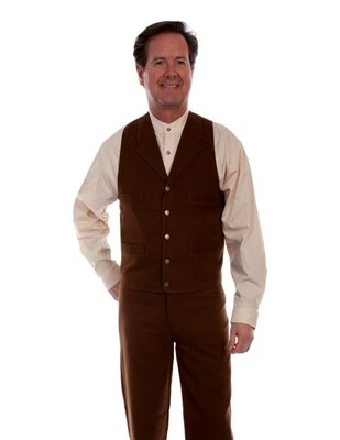 Chaleco Scully Western para Hombres Ropa de Gama Lona Botón Delantero F0_RW338 Foto 1 de 2