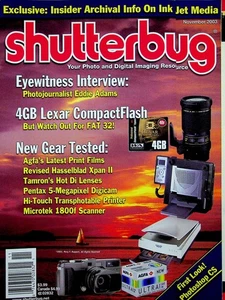 Shutterbug Magazine NOVEMBER 2003 Your Photo and Digital Imaging Resource - Picture 1 of 3