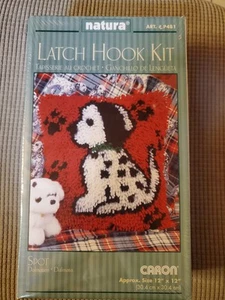 Spot Dalmatian Dog Puppy Latch Hook Kit Caron Natura 12 x 12 P481 Craft Art NEW - Picture 1 of 5