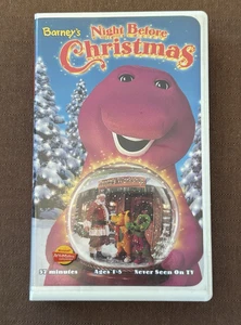 Barney's "Night Before Christmas" 1999 VHS White Tape - RARE Vintage  TESTED - Bild 1 von 6