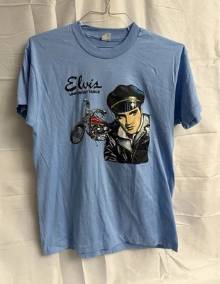 Camiseta De Colección 1987 Elvis Presley Inolvidable Puntada Única Pantalla Estrellas EE. UU. Foto 1 de 4