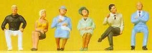 Preiser 68209 1/50 Scale Figures Seated Passengers pkg(6) - Image 1 of 2