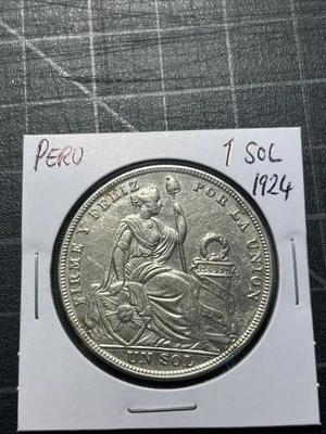 Peru Silver 1 Sol 1924 - Image 1 of 2