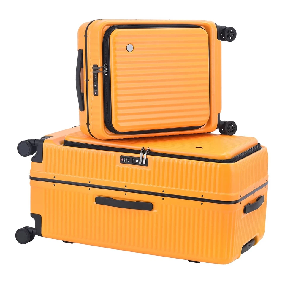 Juego de equipaje de mano y facturado con marco de aluminio 20/29 de 2 piezas con apertura lateral... Foto 1 de 4