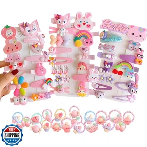 62PCS Girls' Hair Accessories Set: Toddler Barrettes, Flower, Rainbow, Candy - Picture 1 of 5