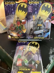 Juego de 3 figuras de acción Mattel 2003 Batman Zipline Robin Board Joker Quick Fire - Imagen 1 de 7