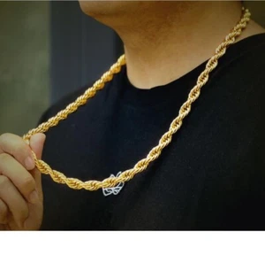 Designer Inspired Genuine 18K Gold Filled 4mm Thick 16"- 32" Rope Chain Necklace - Picture 1 of 3