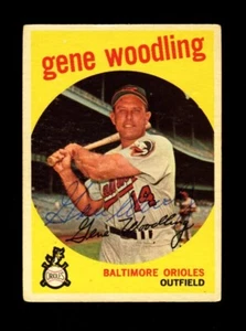 1959 TOPPS GENE WOODLING #170 ORIOLES SIGNED AUTOGRAPH - Picture 1 of 1
