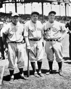 Impresión fotográfica 8x10 de Babe Ruth, Lou Gehrig y Jimmie Foxx 1934 All-Stars - Imagen 1 de 1