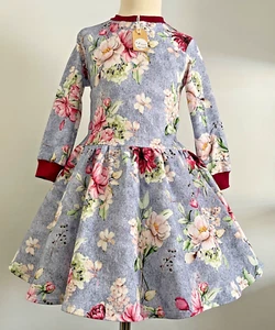 Winterkleid Übergang Kleid Gr 122 / 128 Pfingstrose Handmade ⭐️ MIAMO Neu 🌸❣️♥️ - Bild 1 von 1