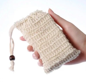 4 Natural Sisal Soap Bag Exfoliating Soap Saver Pouches - Picture 1 of 4