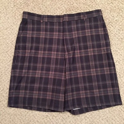 Pantalones Cortos Walter Hagen Para Hombre Talla 36 Marrón Negro A Cuadros Frente Plano Foto 1 de 4