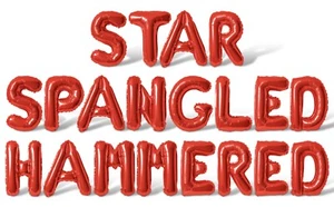 STAR SPANGLED HAMMERED Letter Balloon Banner - 4th Of July Party Decorations - Picture 1 of 55