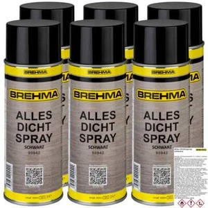 6x BREHMA Alles Dichtspray sprühbarer Kunststoff Sprühdichtung schwarz 400ml - Bild 1 von 3