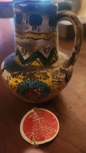 Vintage Southwest Native American Motif Vase - Handcrafted & Fired Ceramic Mold - Picture 1 of 10