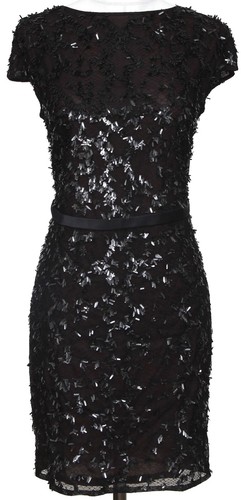 GUCCI Abito Nero Manica Cappuccio Paillettes Paillettes Rete Tg 38 FUNWAY