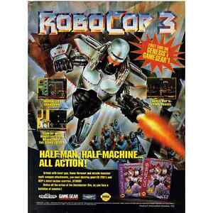 Vintage 1994 Print Ad for RoboCop 3 - Sega Genesis and Game Gear