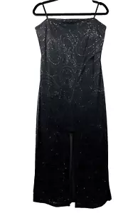 Vintage Womens Embellished Maxi Dress Sz L 90s Y2K Dark Fairy Witchy Whimisgoth - Picture 1 of 14