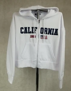 NEW Harper Ivy Sweatshirt Hoodie Women Size Large California USA Full Zip White - Picture 1 of 4