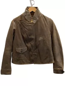 Used RRL Davies 24 Model Double Rider Jacket XL Brown Leather - Picture 1 of 6