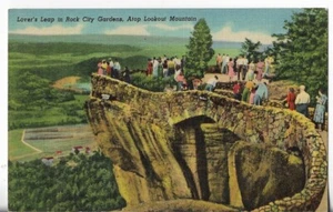 VTG Postcard- Lover's Leap in Rock City Gardens Atop Lookout Mountain GA Unused - Imagen 1 de 2