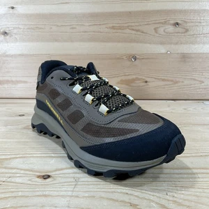 NWOB Merrell Moab Speed Low Hiking Shoes Youth 5 Brown Black Yellow Waterproof - Picture 1 of 9