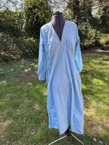 True Vintage Ethereal handmade embroidery kaftan dress siz M 12 14 Hippy Prairie - Picture 1 of 17