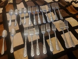 Set of 22 Towle Ariana Frost Stainless Steel Living Collection Forks Spoons K - Picture 1 of 13