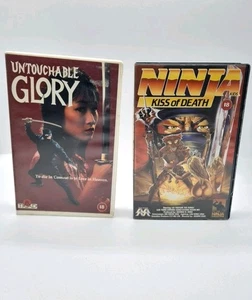Ninja Kids Kiss Of Death & Untouchable Glory Ex Rental Big Box Vhs  - Picture 1 of 6