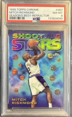 1997-98 Topps Chrome Ball Season's Best Refractors #7 Mitch Richmond PSA 8 Foto 1 de 4