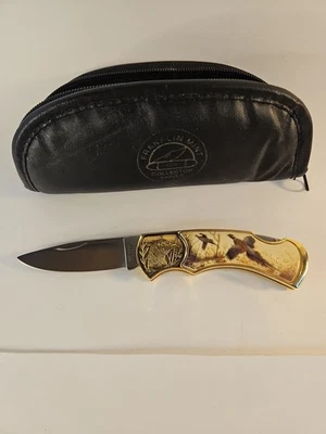 Cuchillo de bloqueo plegable, Franklin Mint cuchillo de coleccionista faisanes Foto 1 de 4