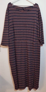 Lane Bryant Boatneck Sheath Dress With Button Detail Plus Size 26/28 Stripped - Picture 1 of 4