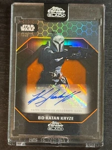 2024 Topps Cromo Negro Star Wars Naranja Katee Sackhoff Bo-Katan Kryze Automático/25 - Imagen 1 de 2