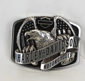 Harley Davidson Eagle Wing Over America Buckel Unisex Nickel - Picture 1 of 5