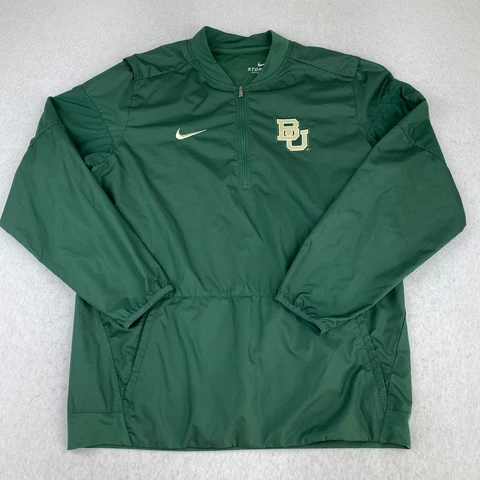 Baylor University Bears Nike Jacket Men L Storm Fit 1/4 Zip Lined Pullover Green Cover