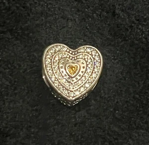 Authentic Pandora Lavish Heart #792081FCZ Charm RETIRED - Picture 1 of 3
