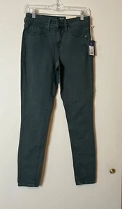 Womens High-Rise Skinny Jeans 0/25R Green Smooth & Sculpt Fit Slim Leg Regular - Picture 1 of 5