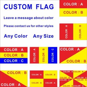 999 Custom Flag Red Black White Yellow Green Orange Pink Blue Purple 2 3 Colors - Picture 1 of 3