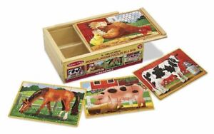 Melissa & Doug - Farm Animals Jigsaw Puzzles In A Box - 12pc