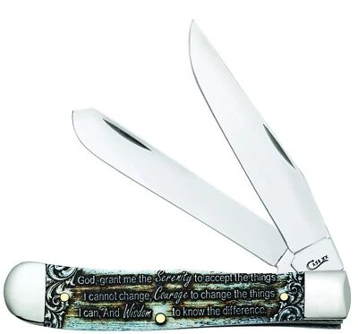 Case WR XX Pocket Knife Serenity Prayer Trapper Natural Bone Color Wash Item ... - Image 1 of 4