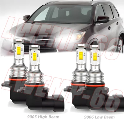 For Toyota Highlander 2001-2007 LED Headlight High Low Beam Bulbs WHITE Combo - Image 1 of 4