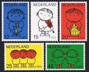 Netherlands B452-B456,B455a sheet,MNH.Michel 928-932,Bl.8. Children,Music,1969. - Picture 1 of 1