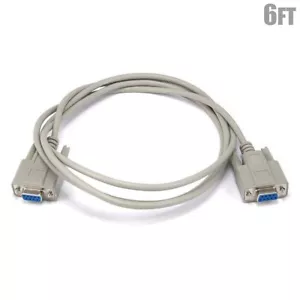 6FT Serial RS232 DB9 9-Pin DB 9 Female to Female Molded Patch Cable Cord Beige - Picture 1 of 2