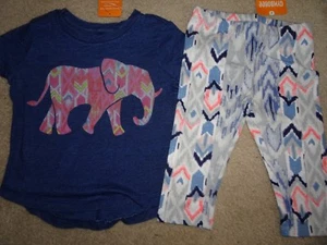 NEW GYMBOREE SUNWASHED DAYS LOT SET ELEPHANT TEE TOP IKAT CAPRI LEGGINGS PANT - Picture 1 of 5