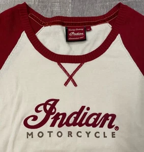Indian Motorcycle Women’s Color Block Knit Cotton Shirt Sweater Size Medium - Picture 1 of 9