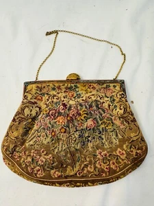 Old Vtg Petit Point Tapestry Gabrielle Richard Colorful Handbag Purse With Chain - Picture 1 of 8